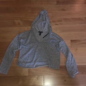 Forever 21 Gray Cropped Hoodie